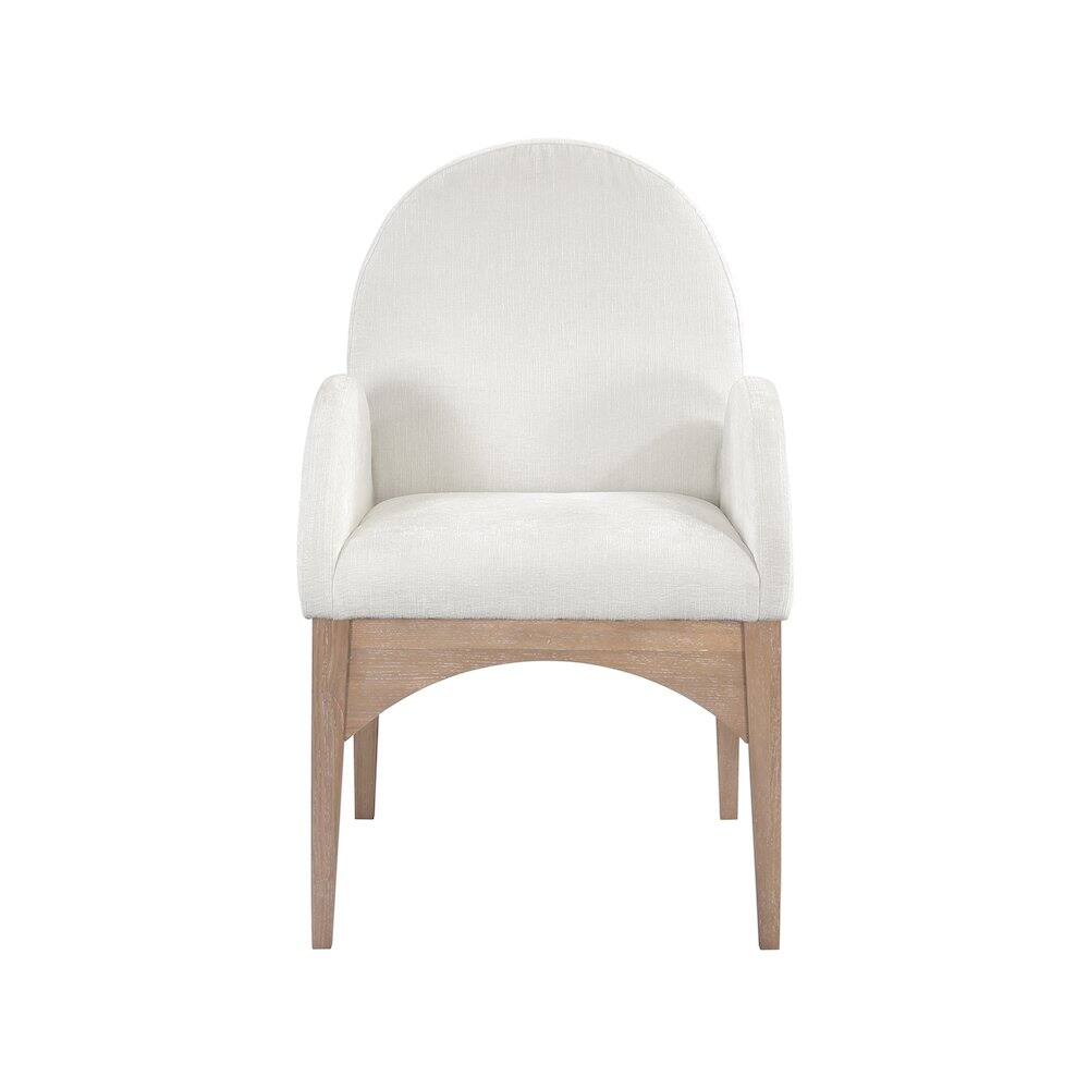 Alt View 1. Meridian Furniture - Waldorf Cream Chenille Fabric Dining Chair - Beige.