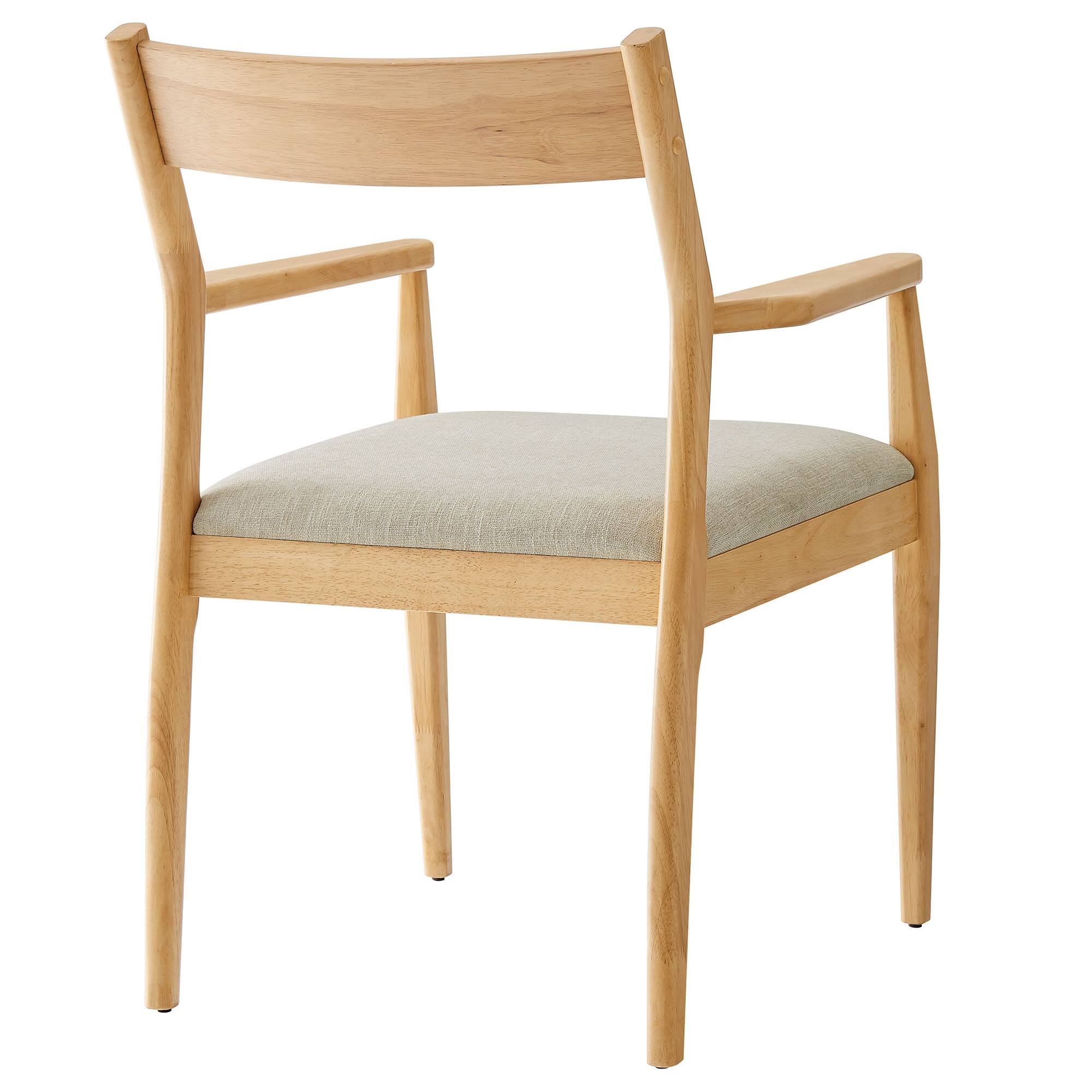 Alt View 4. Modway - Solara Dining Armchairs Set of 2 - Natural Heathered Weave Beige.