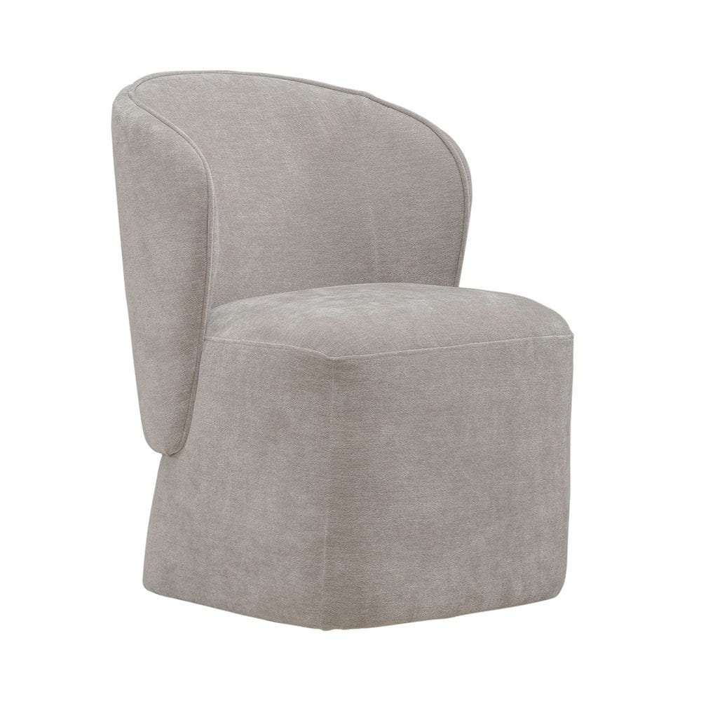 Liberty Furniture Industries - Accent Dining Chair with Castors - Rounded Arm - Truffle Upholstry - Brown