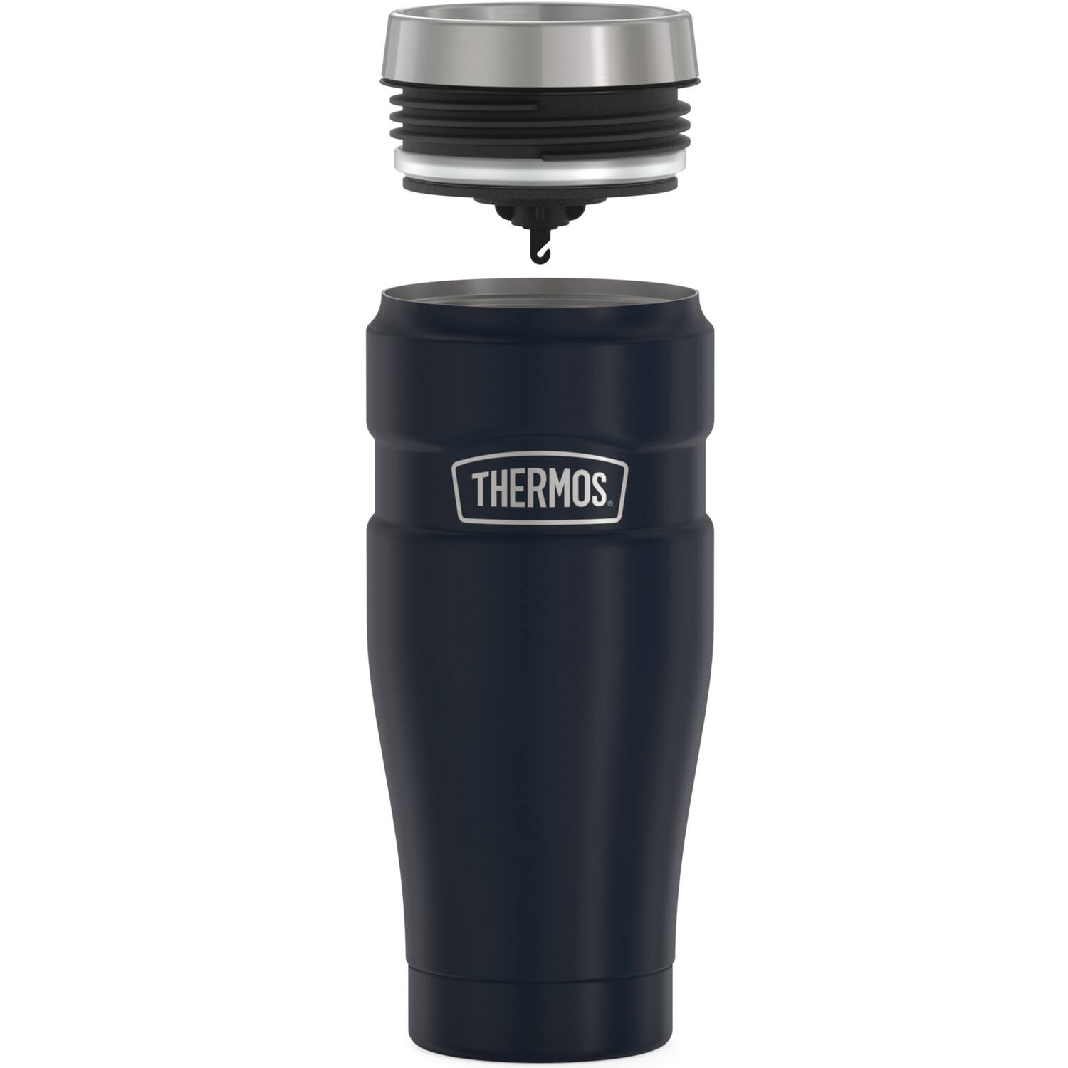 Alt View 9. Thermos - 16-Ounce Stainless King Vacuum-Insulated Stainless Steel Travel Tumbler - Matte Blue.