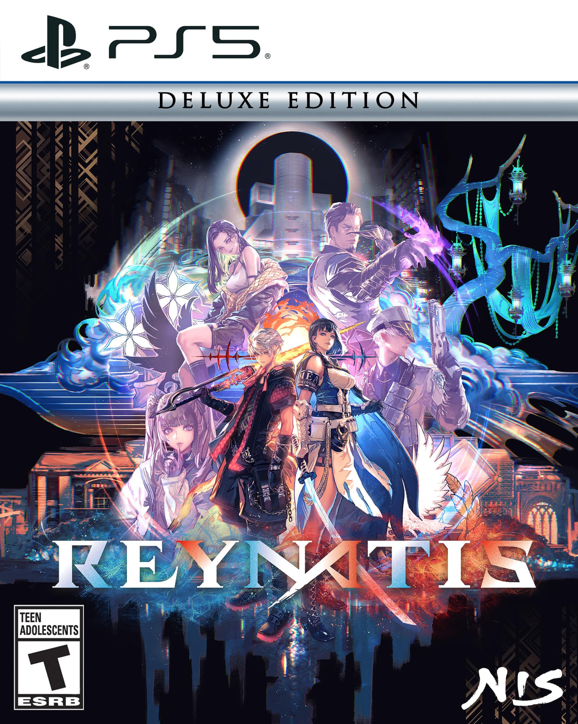 B PS5. R DELUXE EDITION. REYVNITIS TEEN ADOLESCENTS. NIS ESRB.