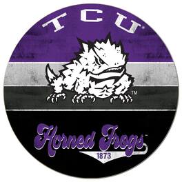 Jardine - TCU Horned Frogs 20'' x 20'' Retro Logo Circle Sign - Purple