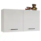 Front. Madesa - Madesa Bedroom Storage Cabinet with 2 Doors Wooden Organization Unit for extra Bedding, Boxes and Utensils – White - White.