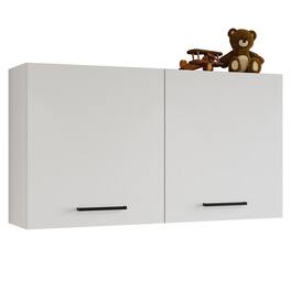 Madesa - Bedroom Storage Cabinet with 2 Doors Wooden Organization Unit for extra Bedding, Boxes and Utensils – - White