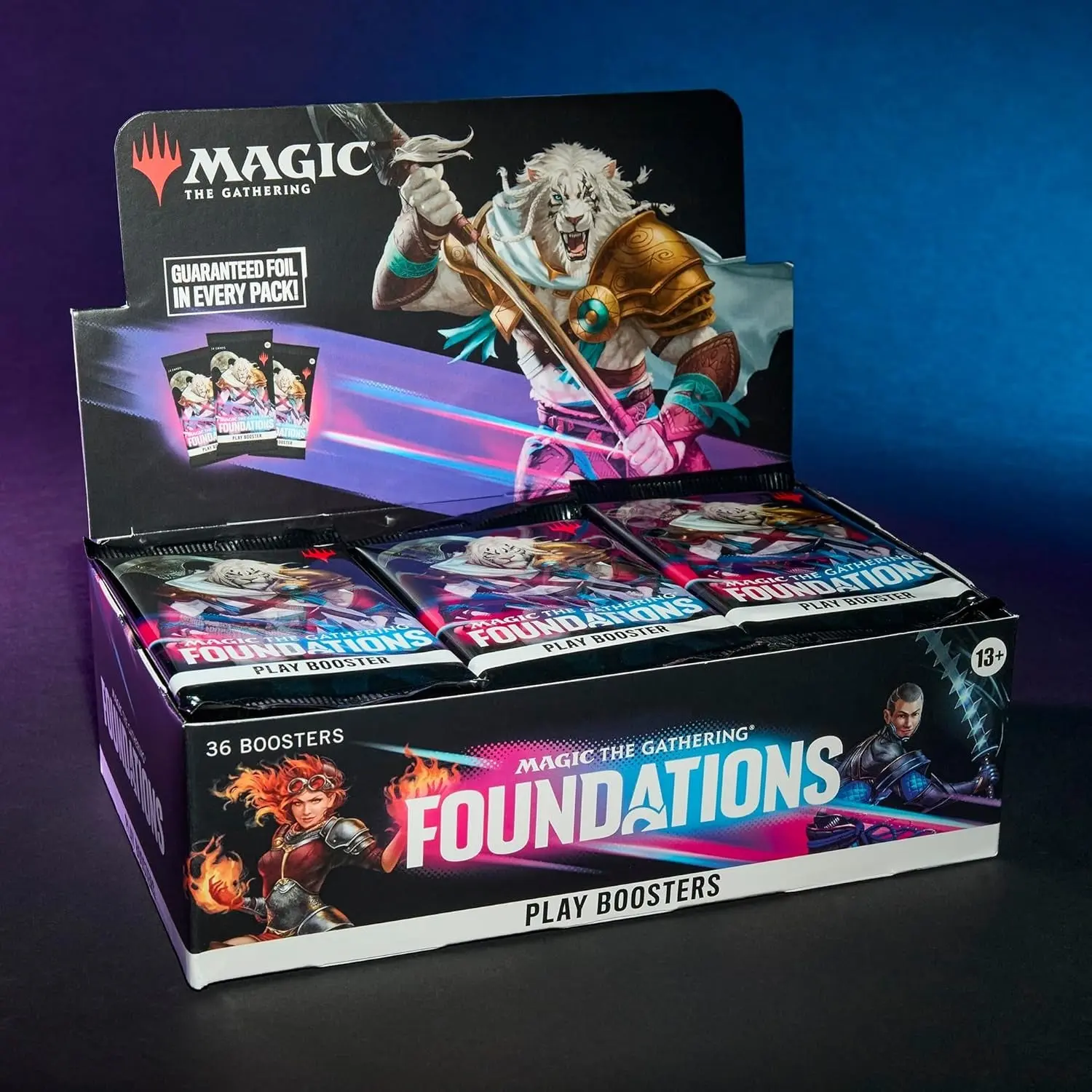 MAGIC THE GATHERING GUARANTEED FOIL IN EVERY PACK!  
MAGIC THE GATHERING FOUNDATIONS PLAY BOOSTER  
36 BOOSTERS  
13+