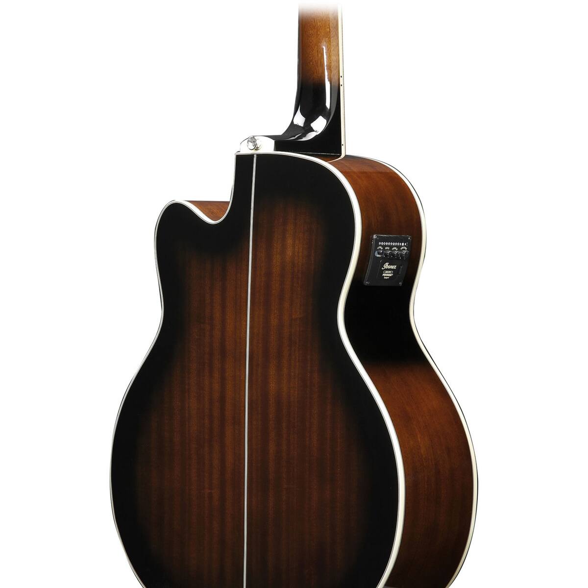Alt View 4. Ibanez - Ibanez AEB10E Acoustic Electric Bass Guitar, Dark Violin Sunburst High Gloss.