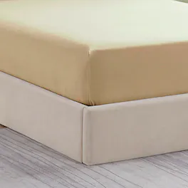 Sweet Home Collection - Solid Flannel Fitted Sheet, Bottom Sheets with Built in Sheet Straps, Twin - Beige