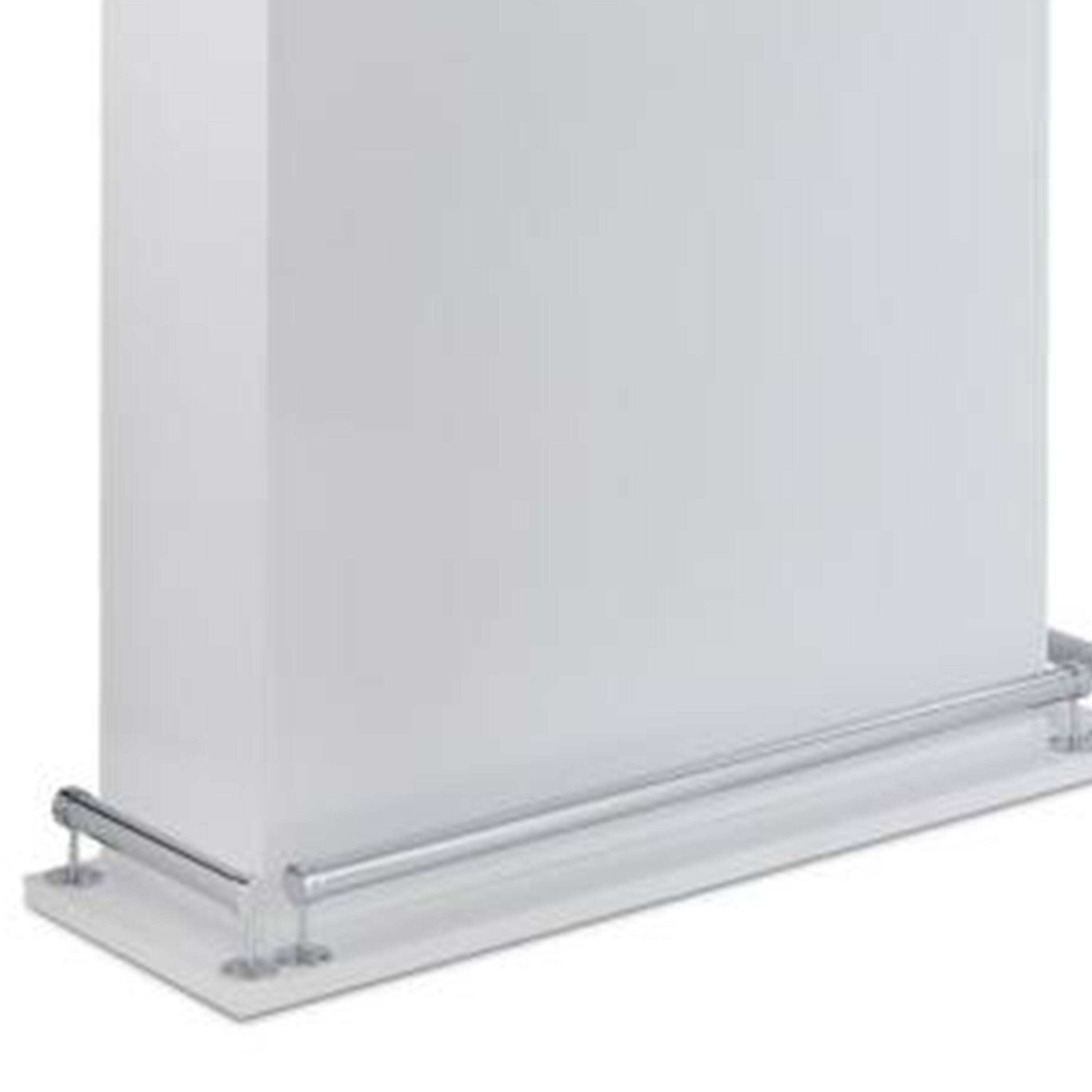 Alt View 3. Manhattan Lane - Rectangular Wooden Bar Table with Storage - White and Chrome.