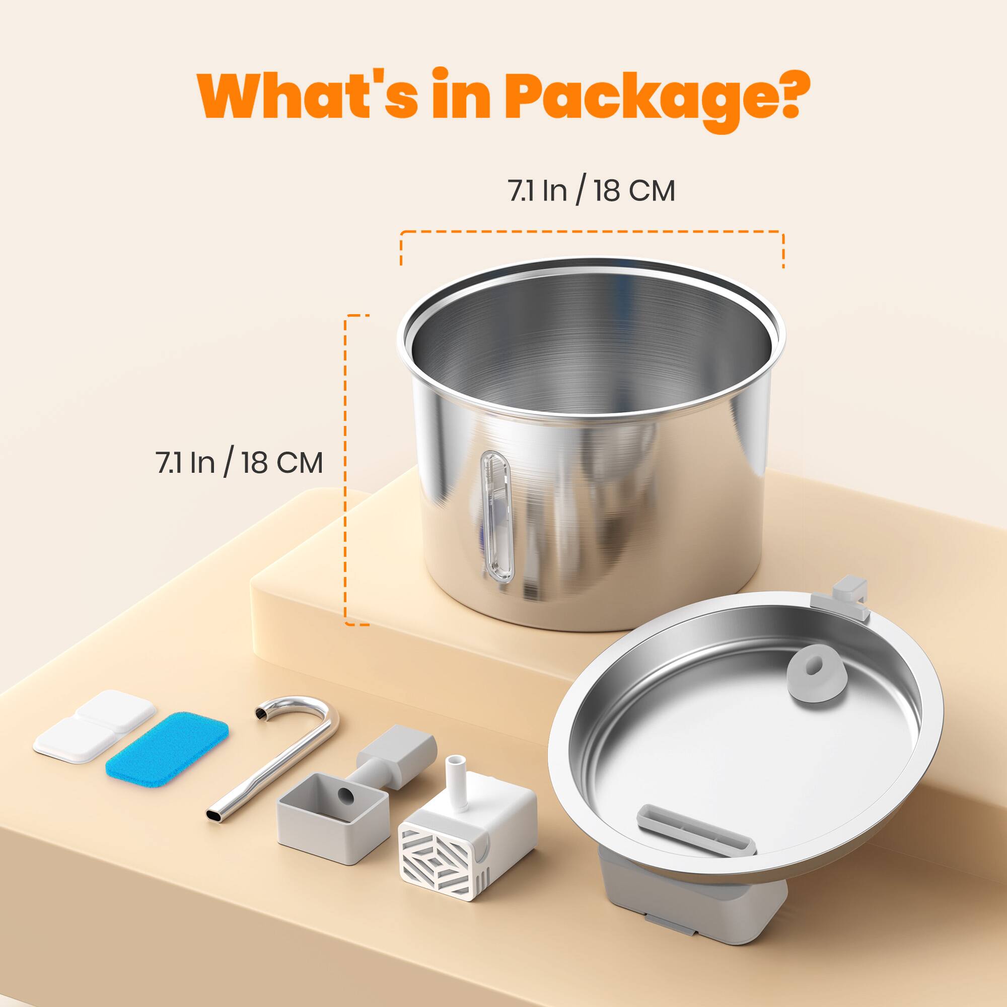 What's in Package?  
7.1 In / 18 CM  
7.1 In / 18 CM