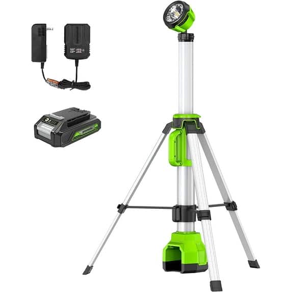 Greenworks - 24V 2-In-1 2,200 Lumen Standing Light, LED Work Light - 2.0Ah Battery and Charger