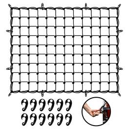 Mockins - 50 in. x 36 in. Black Bungee Cord Cargo Net (Stretches to 100 in. x 75 in.)