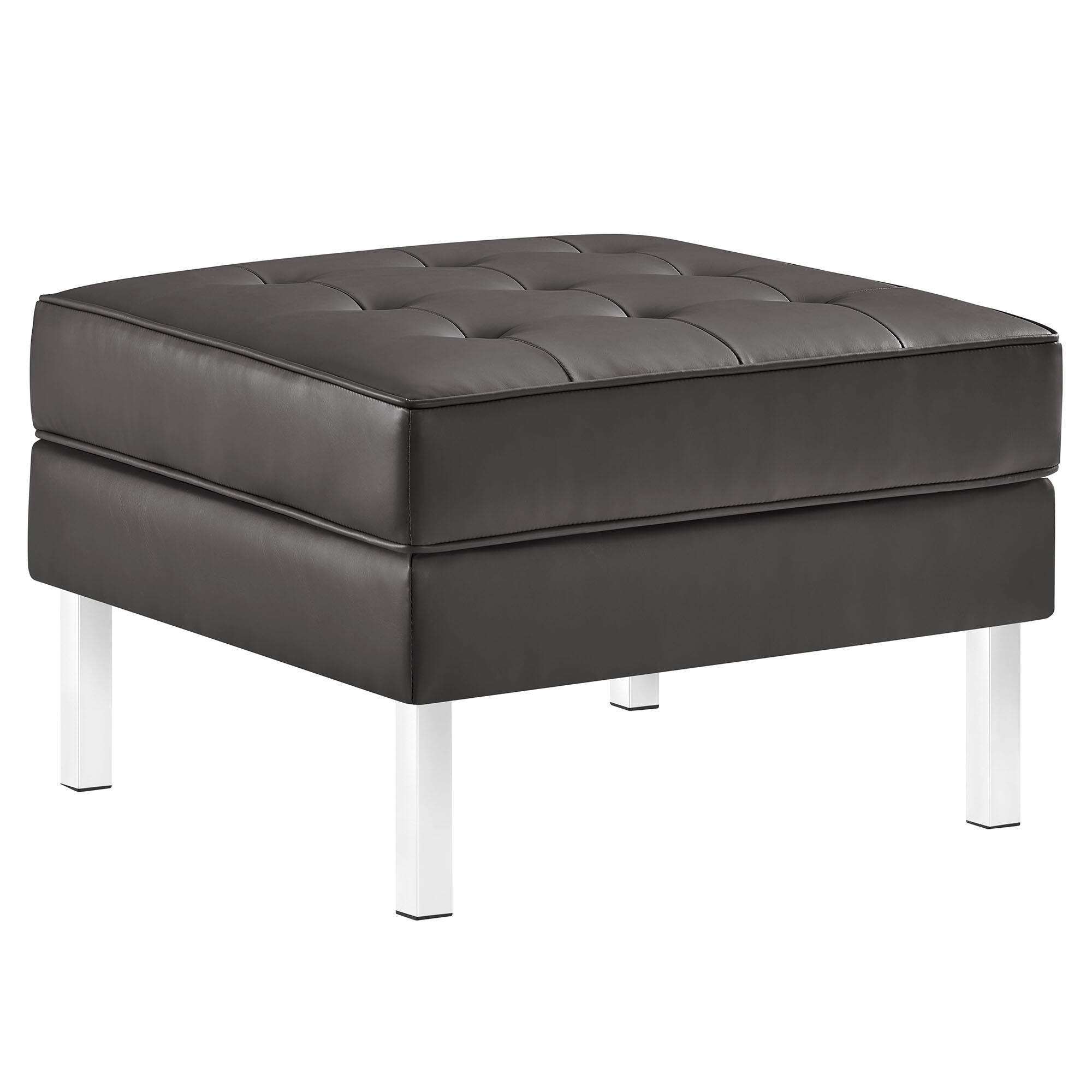 Alt View 2. Modway - Loft Tufted Vegan Leather Armchair and Ottoman Set by Modway - 0.