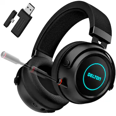 Delton G520 Wireless Gaming Headset for PC/Laptops (DBHG520) Black