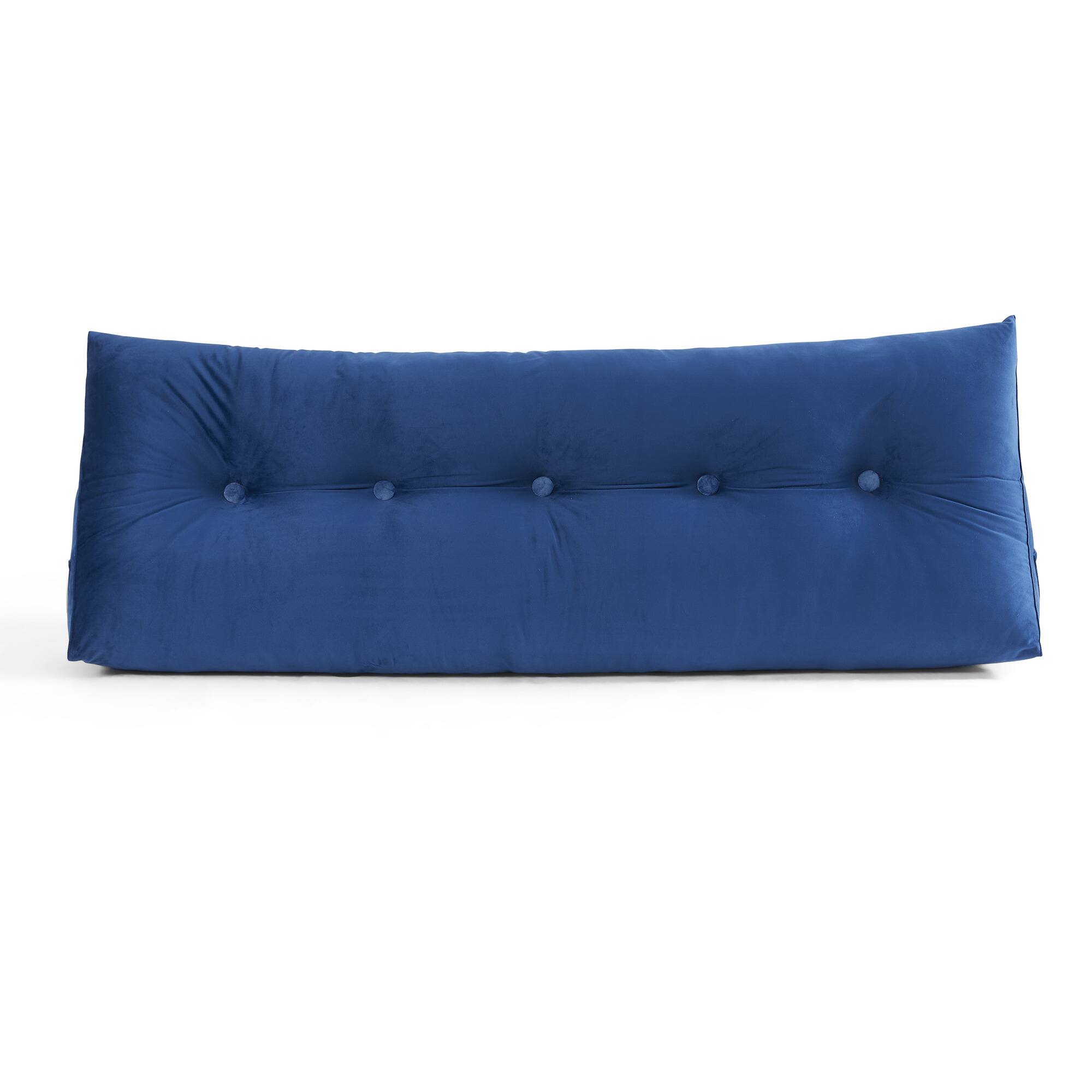 Back. Sweet Home Collection - Bed Wedge and Gap Filler Pillow for Headboard with Side Pockets - Full - Blue.