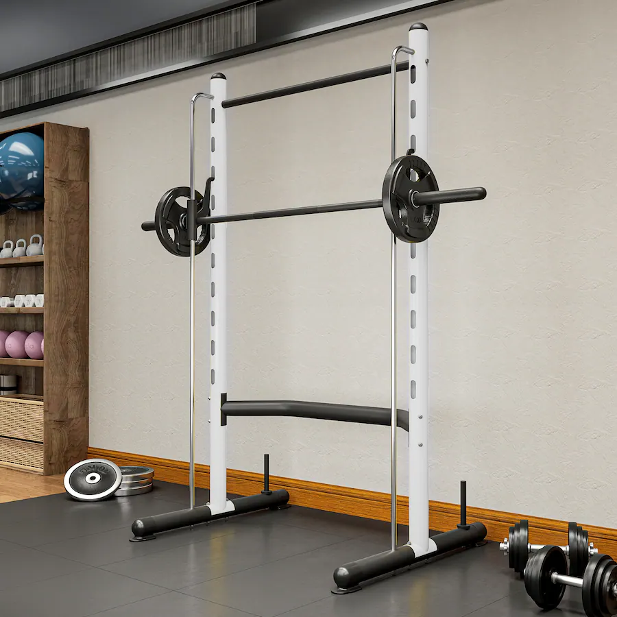Soozier Squat Rack with Pull Up Bar, Adjustable Power Rack with Barbell ...