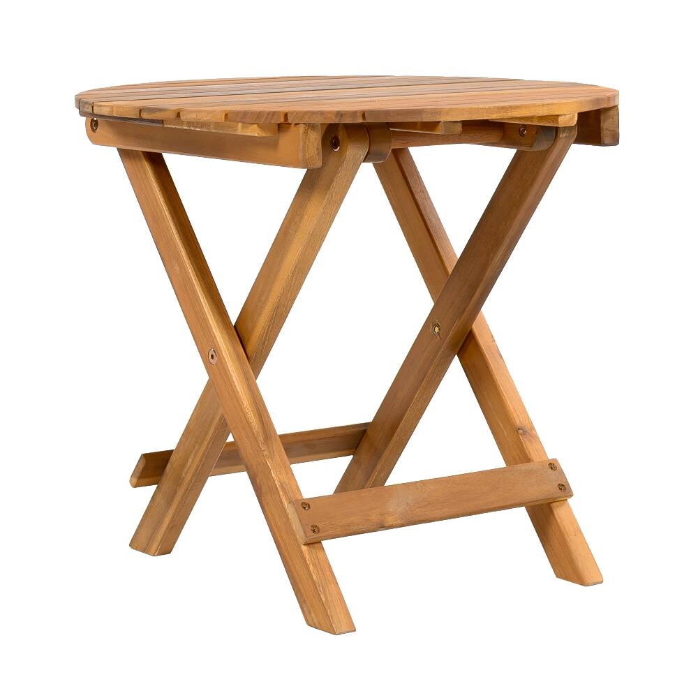 Alt View 3. Loheer - Loheer Foldable Acacia Wood Side Table Teak Finish Outdoor End Table No Assembly - Teak.