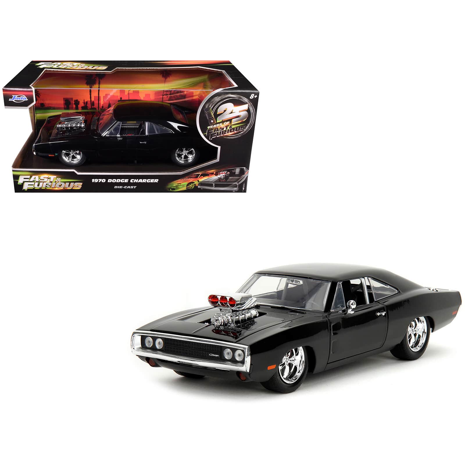 "1970 Dodge Charger Black with Race Interior ""25 Years of Fast & Furious"" Series 1/24 Diecast Model Car by Jada" price history on PriceWatchPro