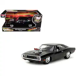 1970 Dodge Charger Black with Race Interior "25 Years of Fast & Furious" Series 1/24 Diecast Model Car by Jada