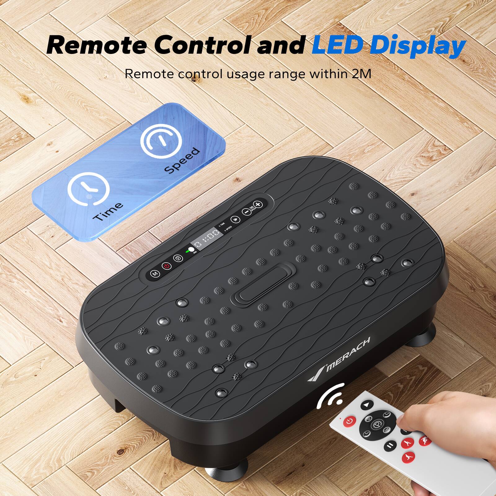 Remote Control and LED Display  
Remote control usage range within 2M