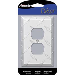 AMERELLE - Diamond 1 gang Stamped Aluminum Duplex Wall Plate 1 pk - Magnesium