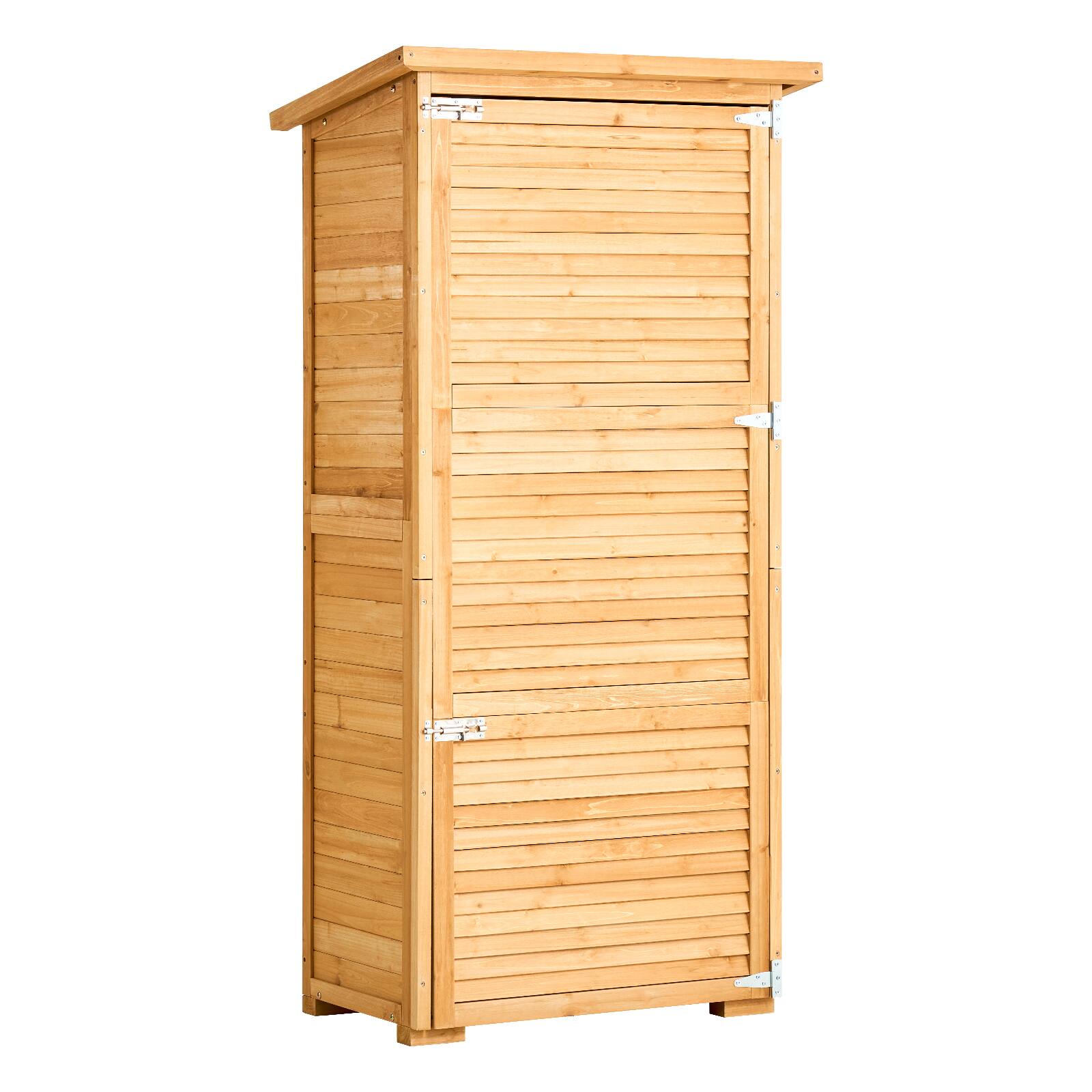 Alt View 5. VEVOR - Outdoor Storage Shed, Large Wooden Outside Storage Shed, Oversize Garden Tool Shed with Metal Frame, Shelves, Floor - Natural wood.