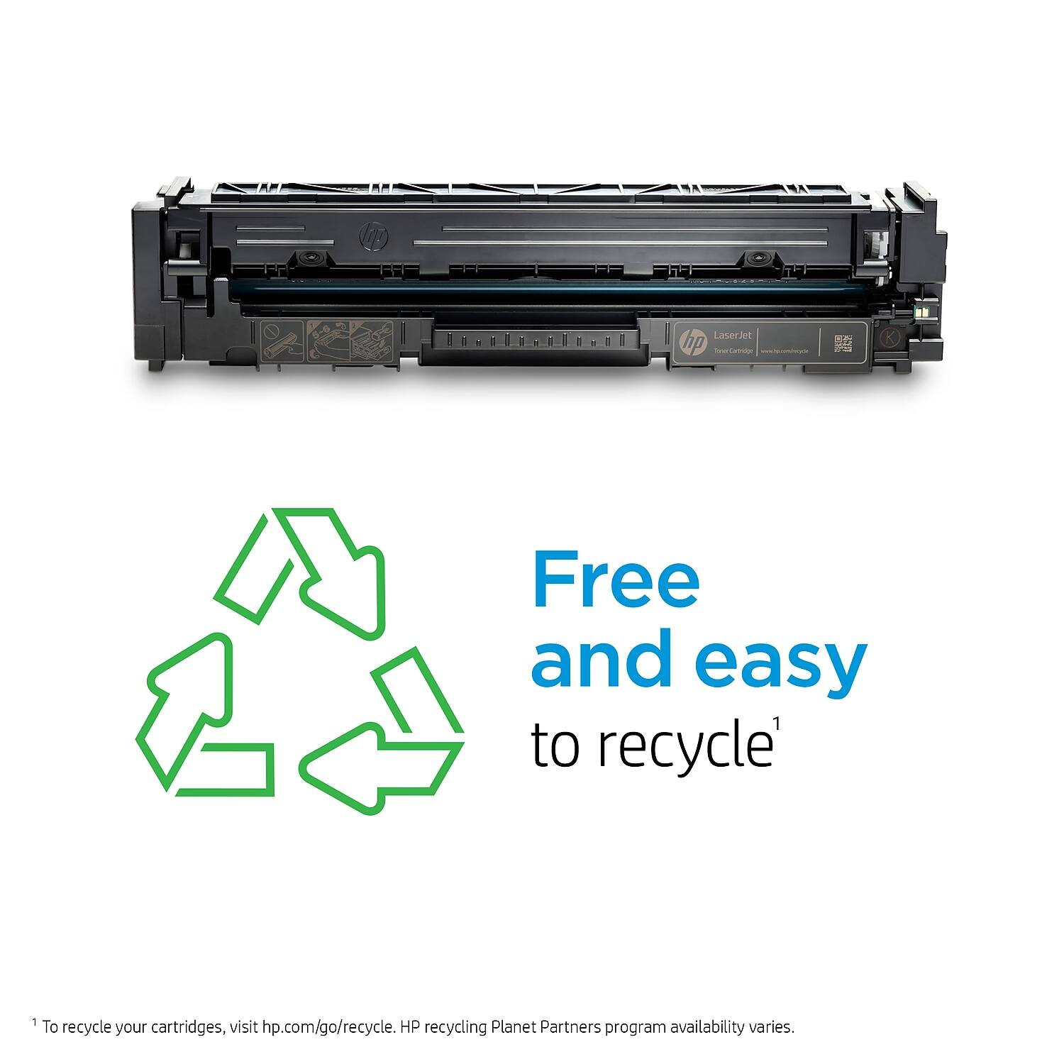 Free and easy to recycle¹

To recycle your cartridges, visit hp.com/go/recycle. HP recycling Planet Partners program availability varies.