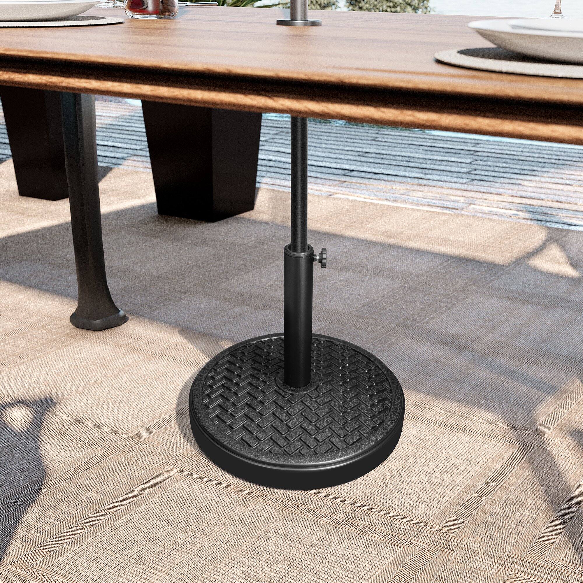 Alt View 7. Crestlive Products - Crestlive Products 30-45 lbs Concrete-Filled Round Umbrella Base for Straight Pole - Black.