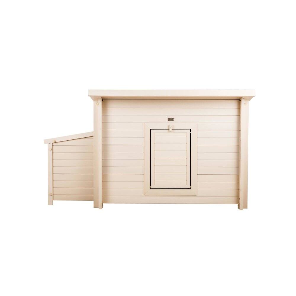 Angle. New Age Pet - ECOFLEX Fontana Chicken Barn in Tan - Maple.