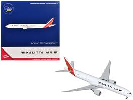 Boeing 777-300ER Commercial Aircraft Kalitta Air (N779CK) Tail 1/400 Diecast Model Airplane by GeminiJets - White with Red