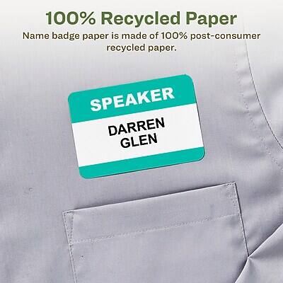 100% Recycled Paper  
Name badge paper is made of 100% post-consumer recycled paper.  

SPEAKER  
DARREN GLEN