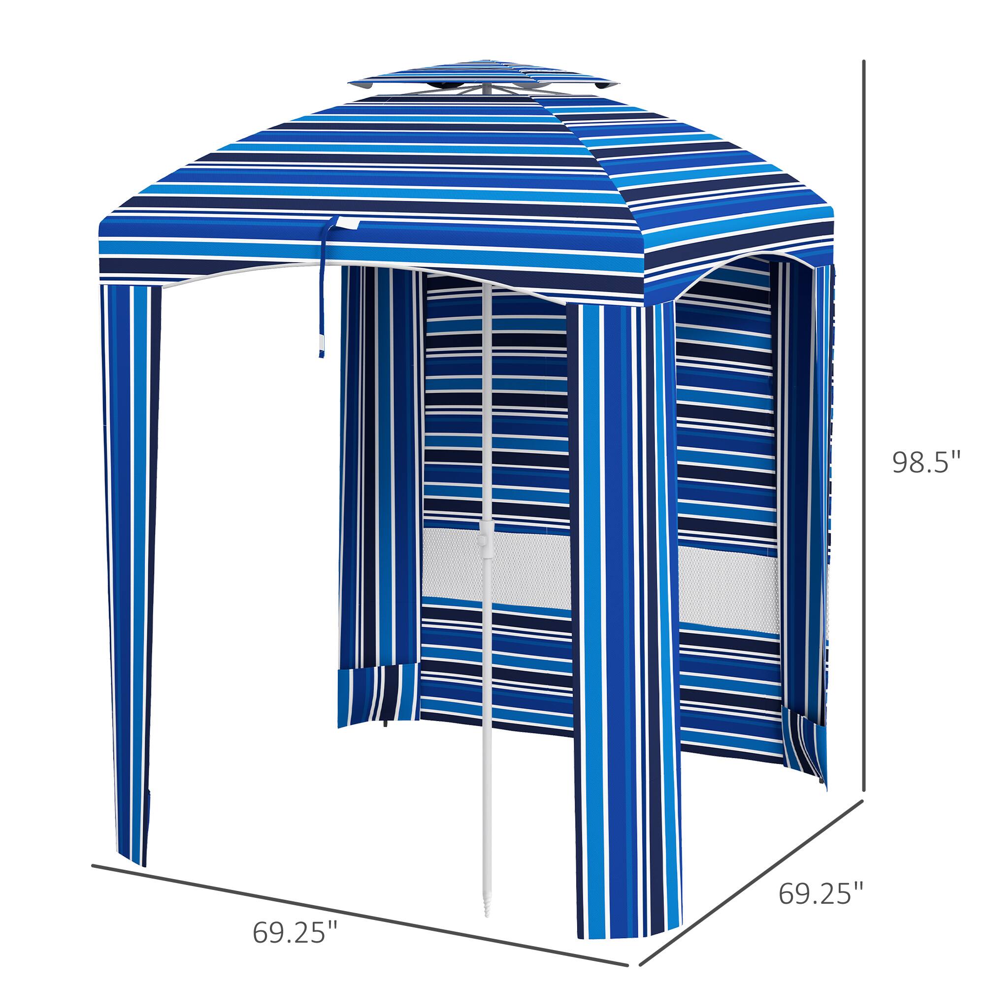 The dimensions of the gazebo are 98.5" in length, 69.25" in width, and 69.25" in height.