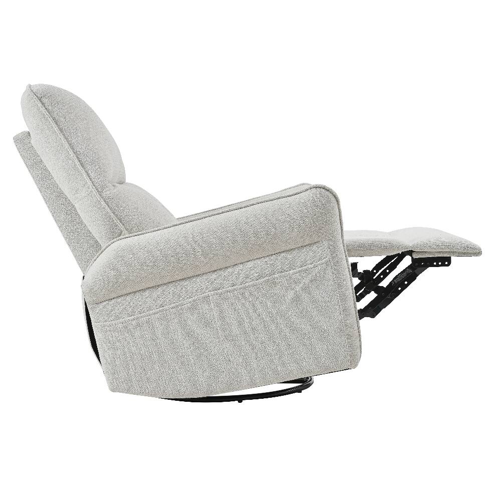 Alt View 4. Loheer - Loheer Swivel Rocker Recliner Nursery Rocking Chair Glider Chair Gray Fabric Home Theater Seating - Gray.