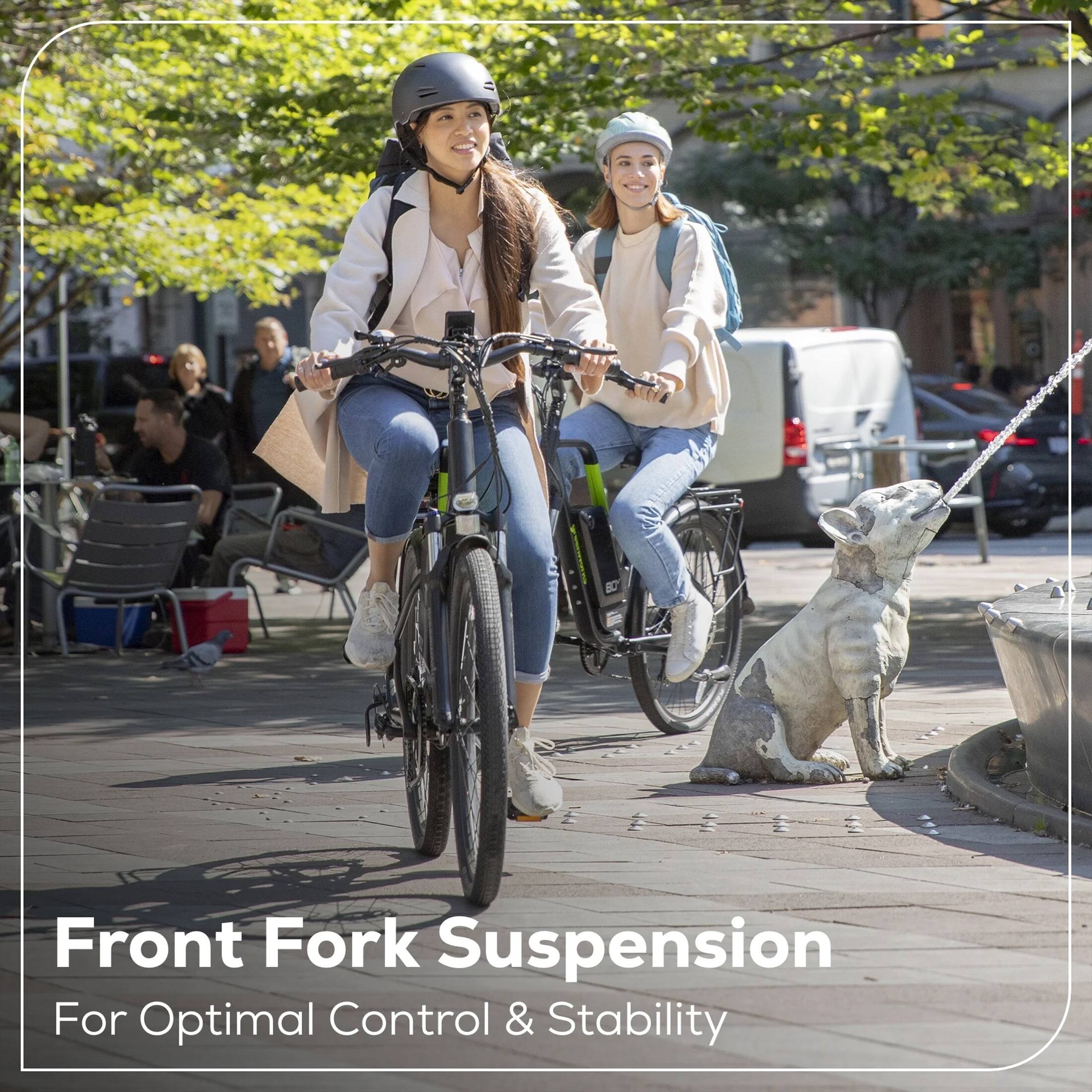 Alt View 7. Greenworks - Greenworks 60V Electric Commuter Bike for Adults, 27.5" Tires, 500W Peak Motor, with Removable Battery & Charger - Green.