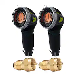 Mr. Heater - Golf Cart Heater with Brass Propane Tank Refill Adapter (2-Pack) - Black