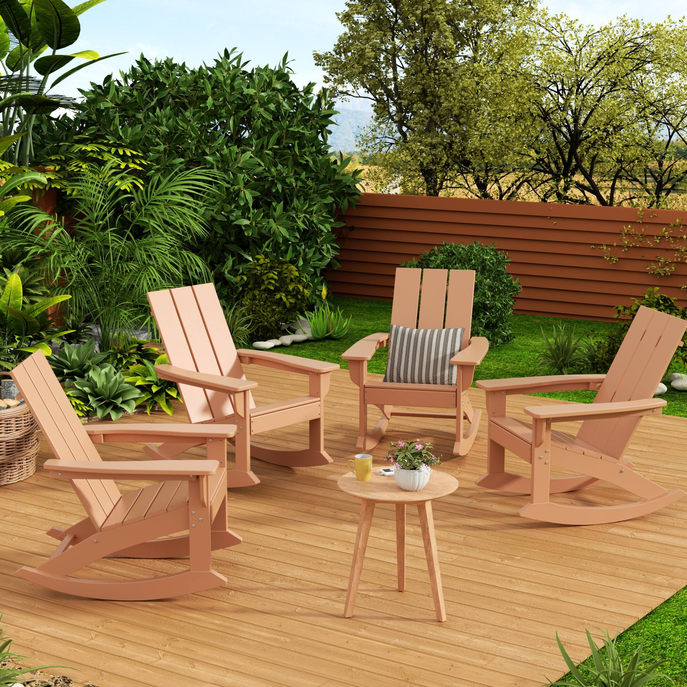 WestinTrends Ashore Outdoor Patio Modern Adirondack Rocking Chair (Set ...