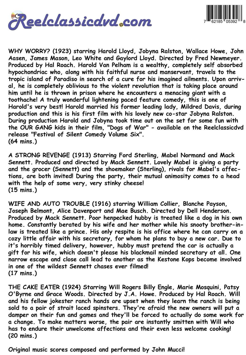 Alt View 1. Why Worry? (Plus A Strong Revenge / Wife and Auto Trouble / The Cake Eater)   - DVD.