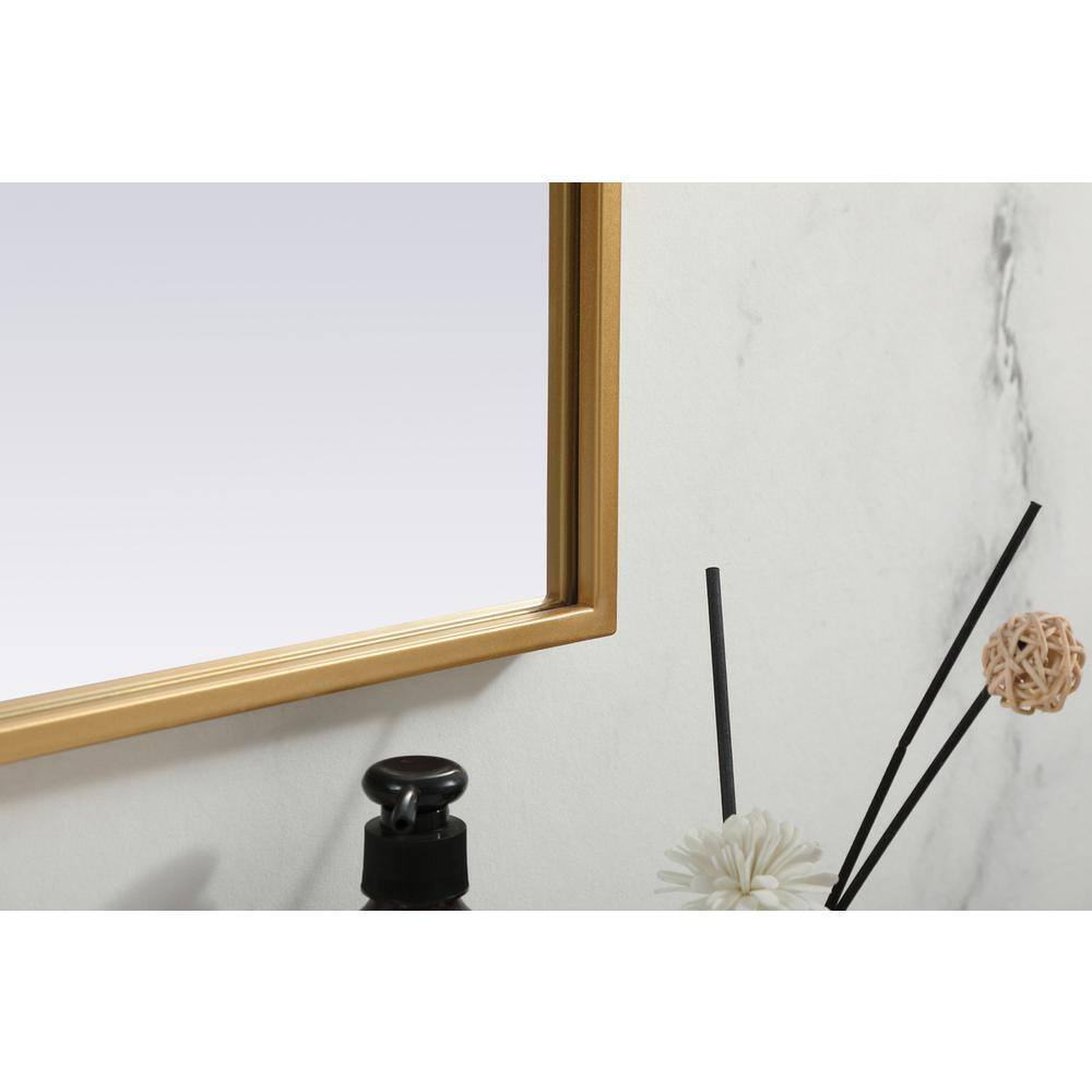 Back. Elegant Decor - Metal Frame Arch Mirror 42x34 Inch in Brass - Brass.
