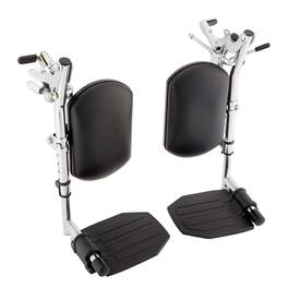 Invacare - Wheelchair Legrest Assembly – Hemi Spacing with Calf Pad & Footplate, 1 Pair - Black
