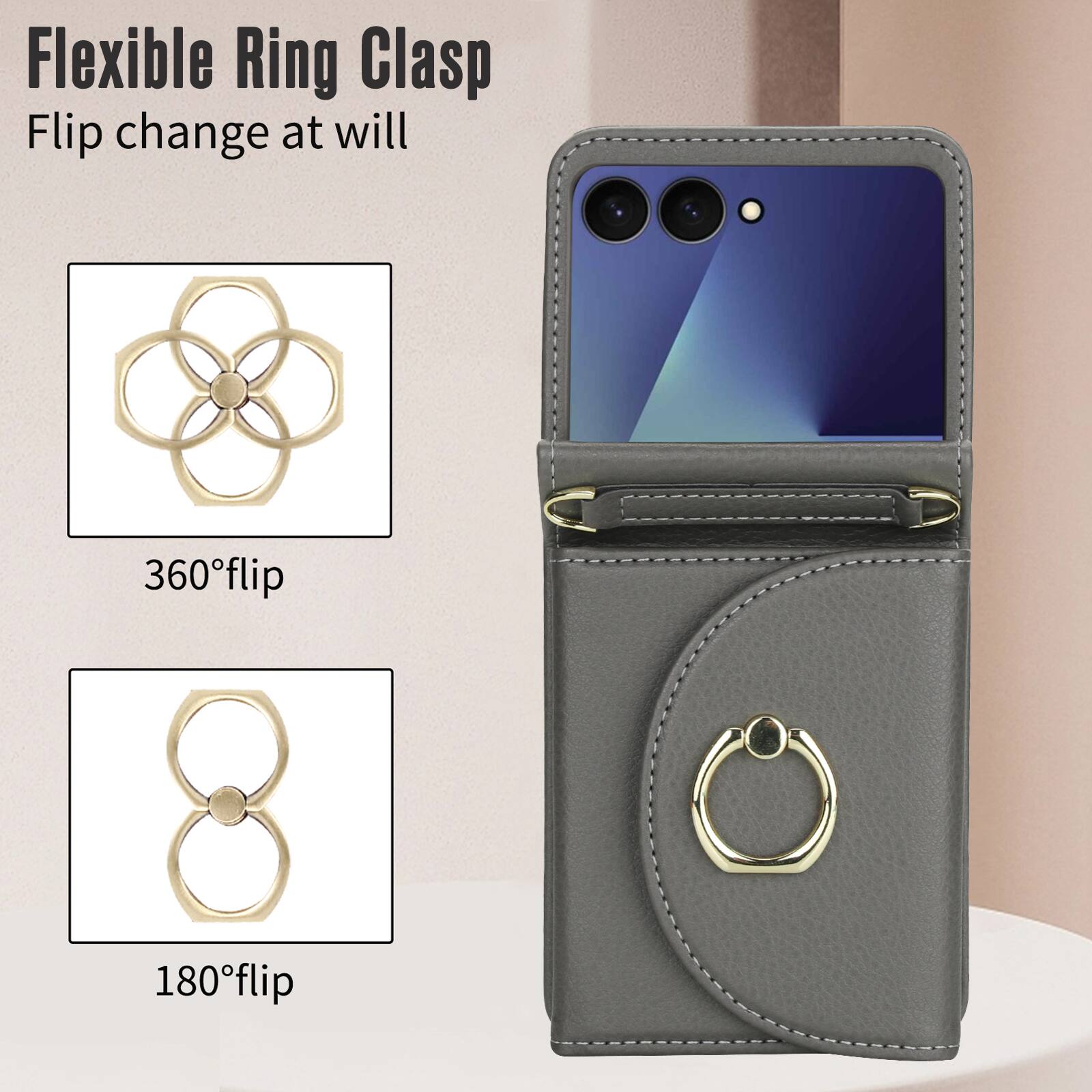 Flexible Ring Clasp  
Flip change at will  
360° flip  
180° flip