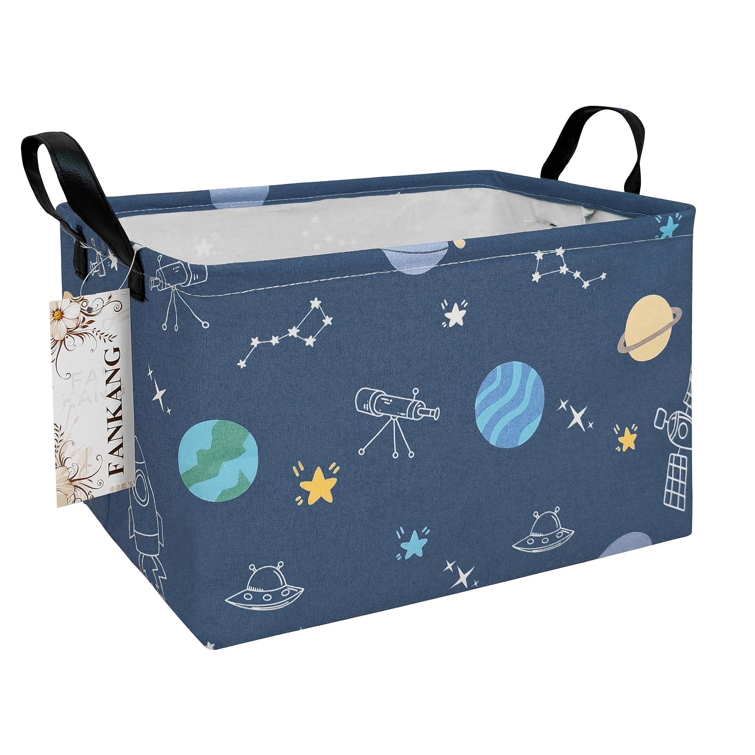 Dapper Styles - Storage Basket Hamper Canvas Laundry Foldable With Waterproof Pe Coating Office Bedroom Clothes Toys rec- Cube - Rec-Colorful Space