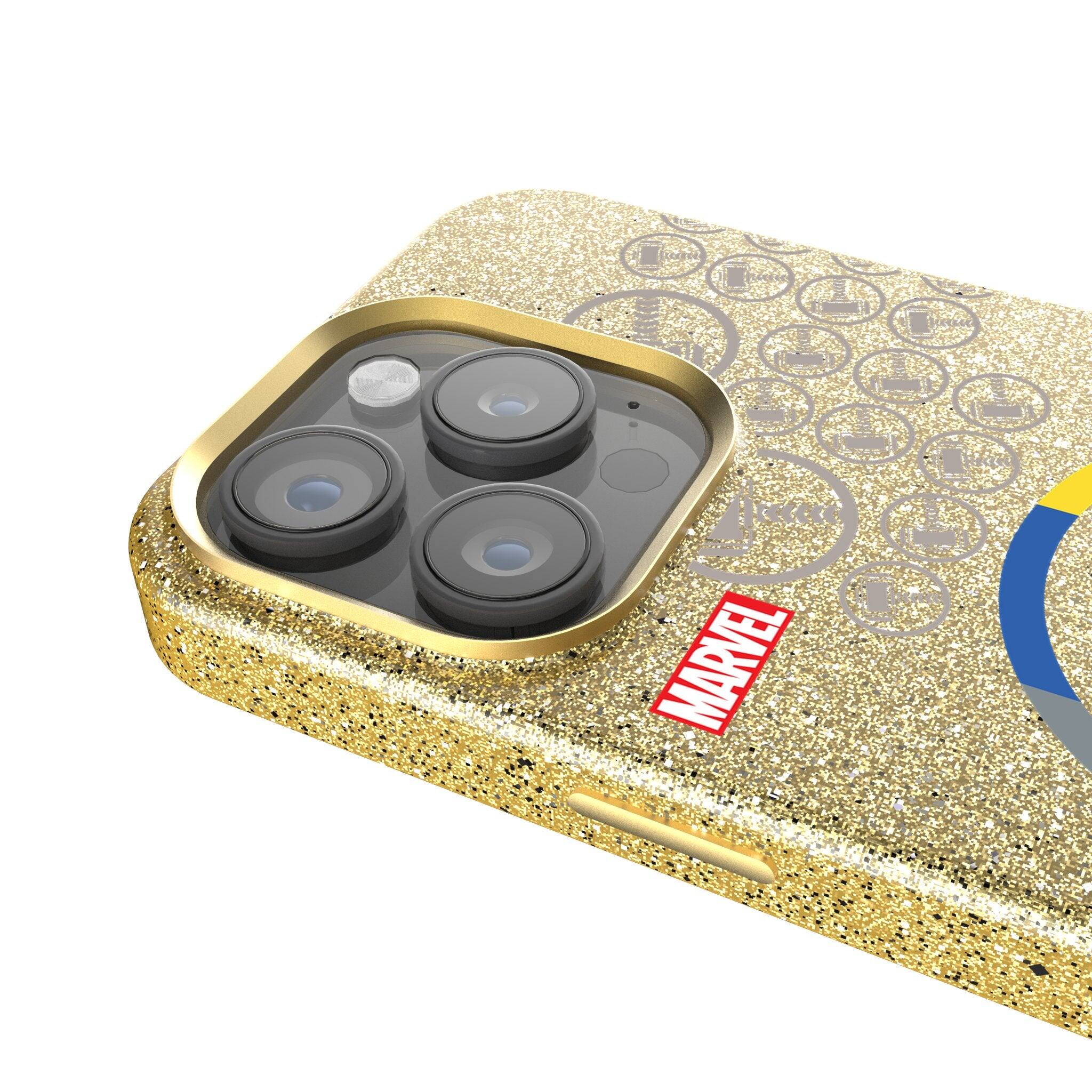 Back. Keyscaper - Marvel Sigil Gold Bling Phone Case - Apple iPhone 16 Pro Max - Thor.