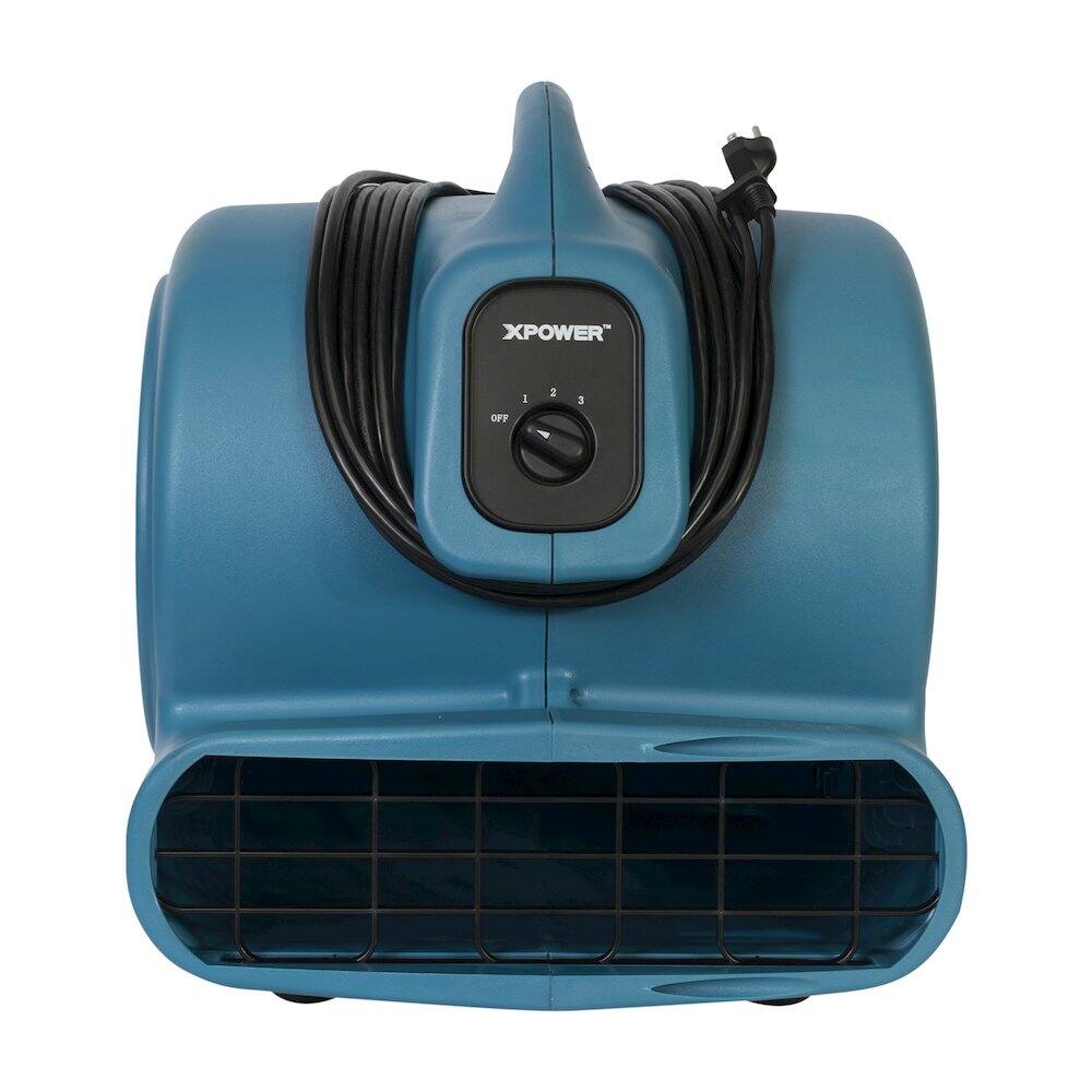 Alt View 9. XPOWER - 1 HP 3600 CFM 3 Speed Air Mover, Carpet Dryer, Floor Fan, Blower - Blue.