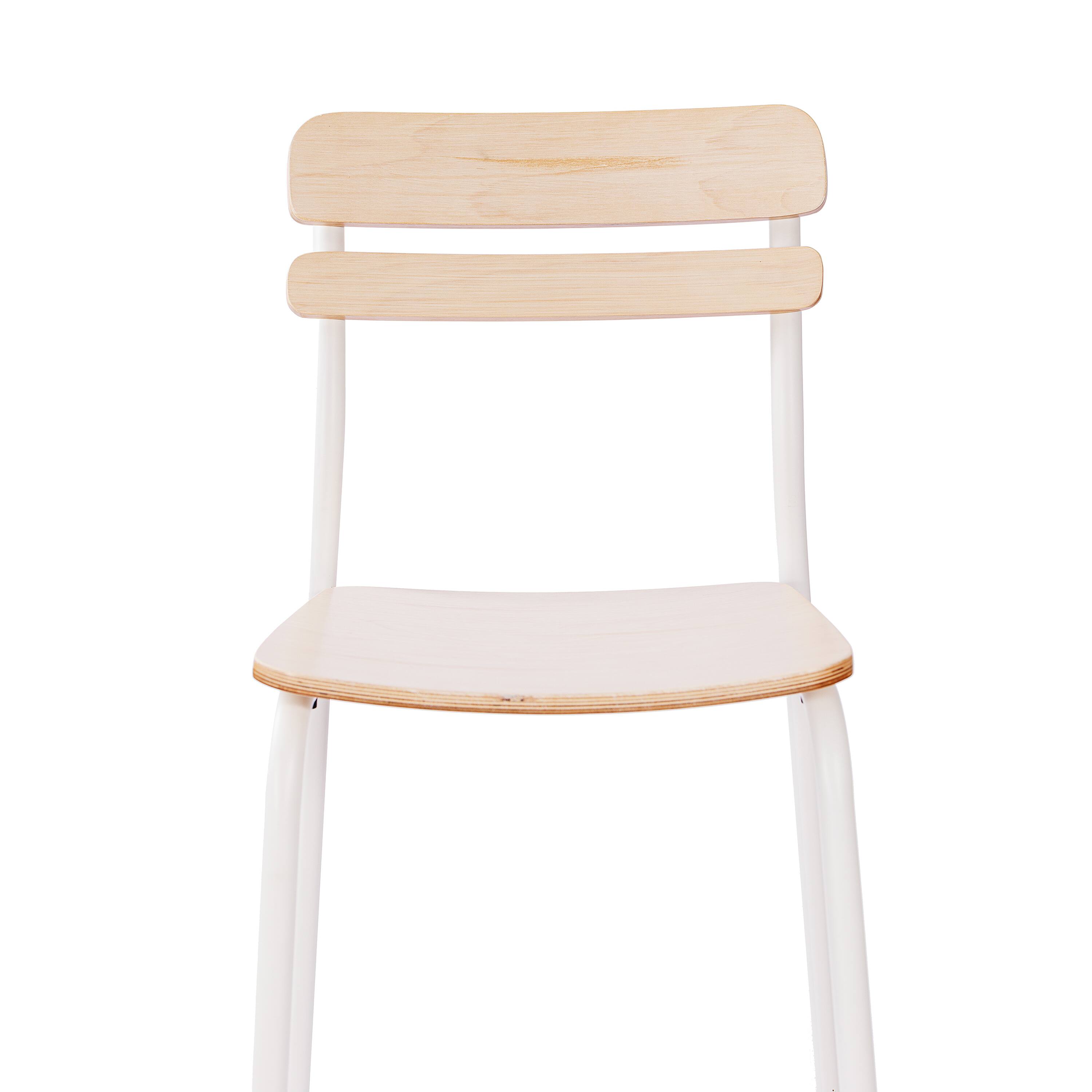 Alt View 9. Emma + Oliver - Blanchard Bar Stool with Metal Frame and Solid Wood Seat and Back with Antique Finish - Antique White.