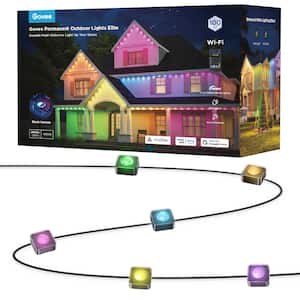 Govee - Wi-Fi RGBIC Outdoor Permanent String Lights 100ft - Black