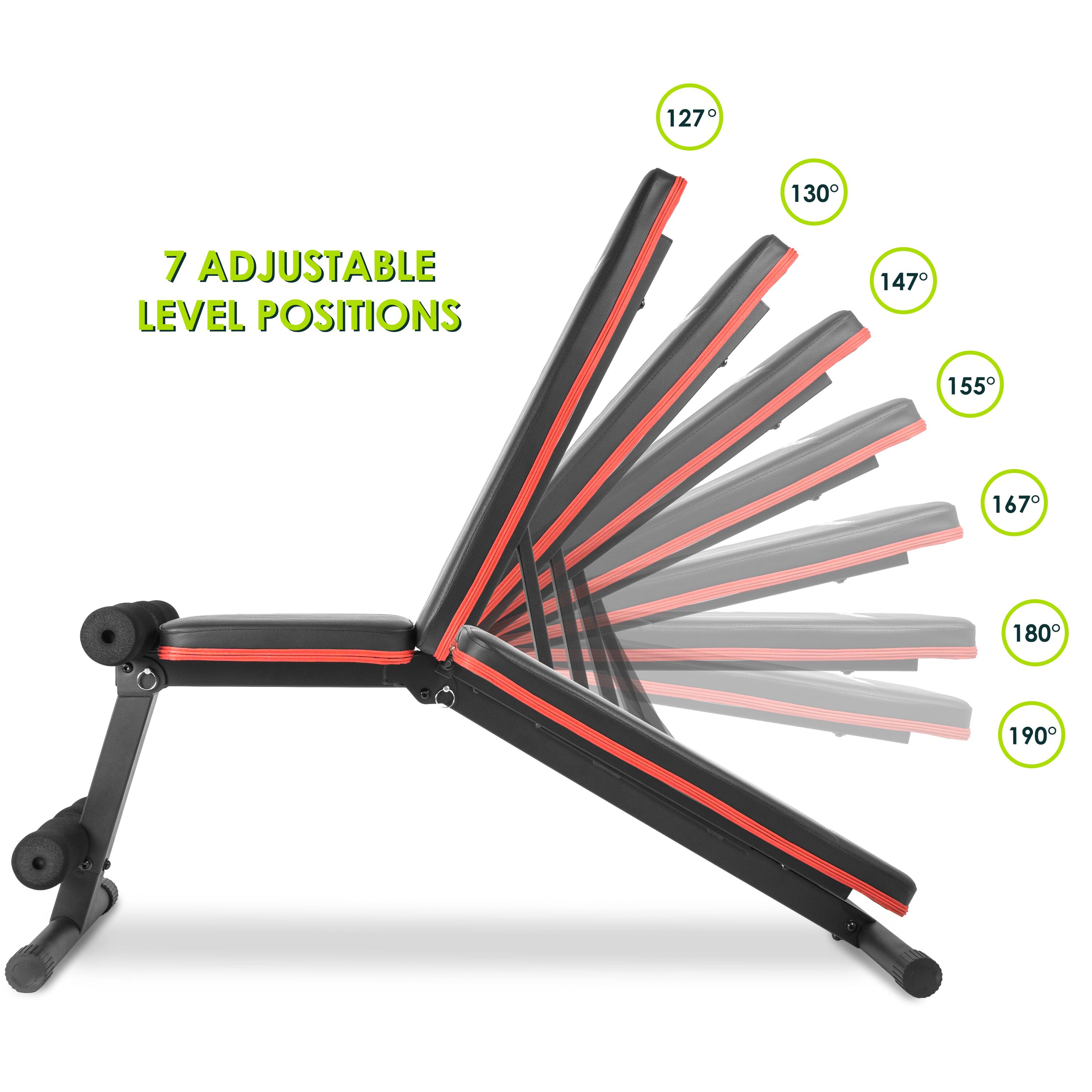 7 ADJUSTABLE LEVEL POSITIONS 127 130 147 155 167 180 190