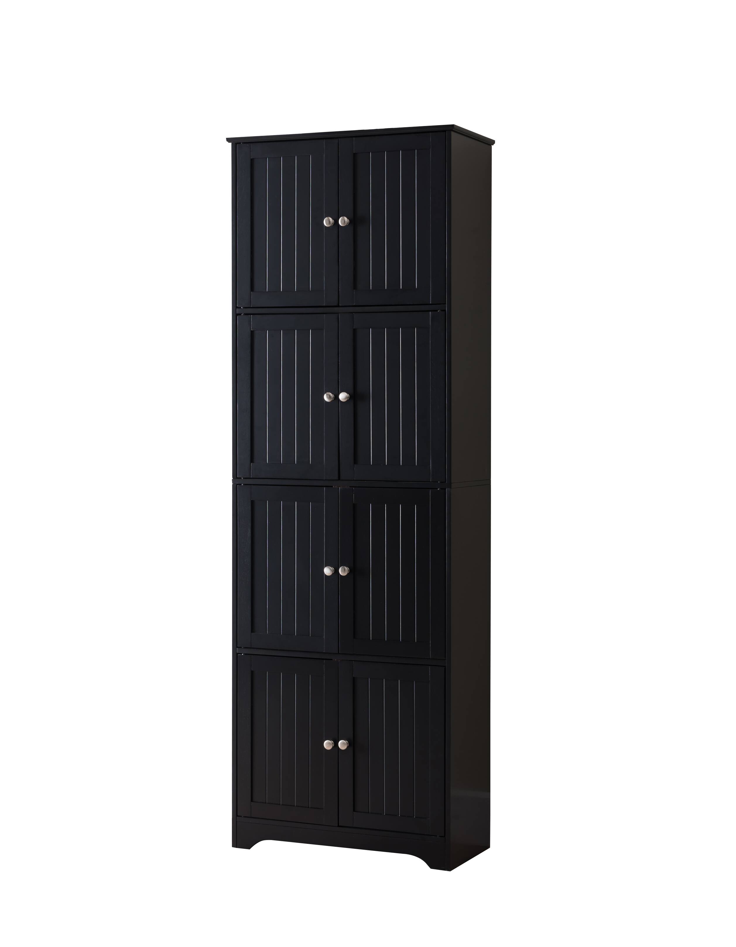 Back. Kings Brand Furniture - Kings Brand Furniture Lyons 4-Tier 68" Kitchen Pantry Storage Cabinet with 8 Doors - Black.