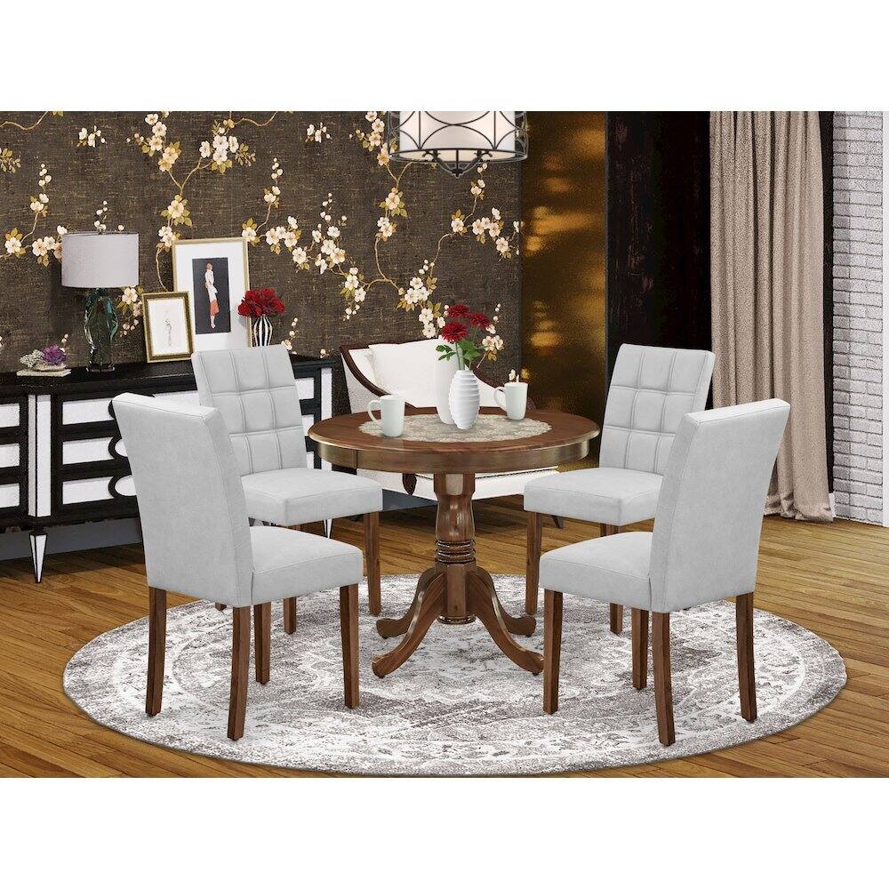 Alt View 9. East West Furniture - 5 Piece Mid Century Dining Set - Brown.