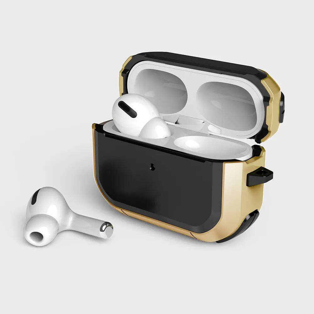 Angle. Vena - For Apple Airpods Pro 2 Case Cover with Magsafe, Rugged Airpod Case 2nd Generation 2 Tone Heavy Duty Black/Gold - Multicolored.