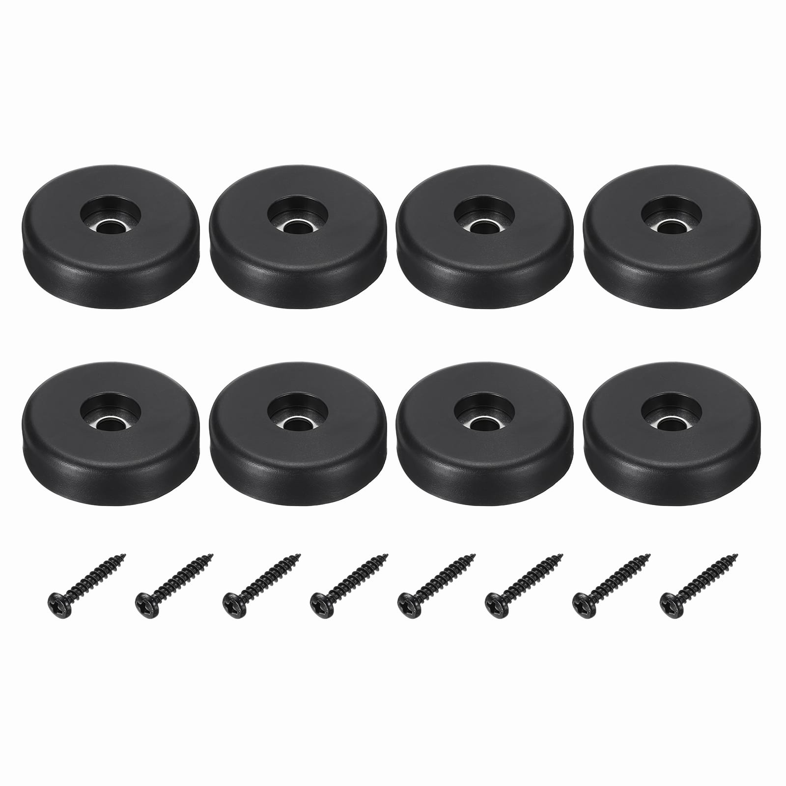 Unique Bargains - Rubber Speaker Isolation Feet, 1.57"x0.39" Anti-Vibration Pad with Screws for Electronic Speaker 8pcs - Black
