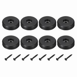Unique Bargains - Rubber Speaker Isolation Feet, 1.57"x0.39" Anti-Vibration Pad with Screws for Electronic Speaker 8pcs - Black
